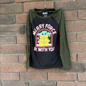 Star Wars Kids Green and Black Long Sleeve Tee